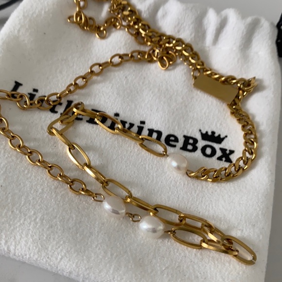 Fresh Pearl chain necklace vintage look - Picture 4 of 4